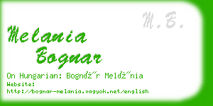 melania bognar business card